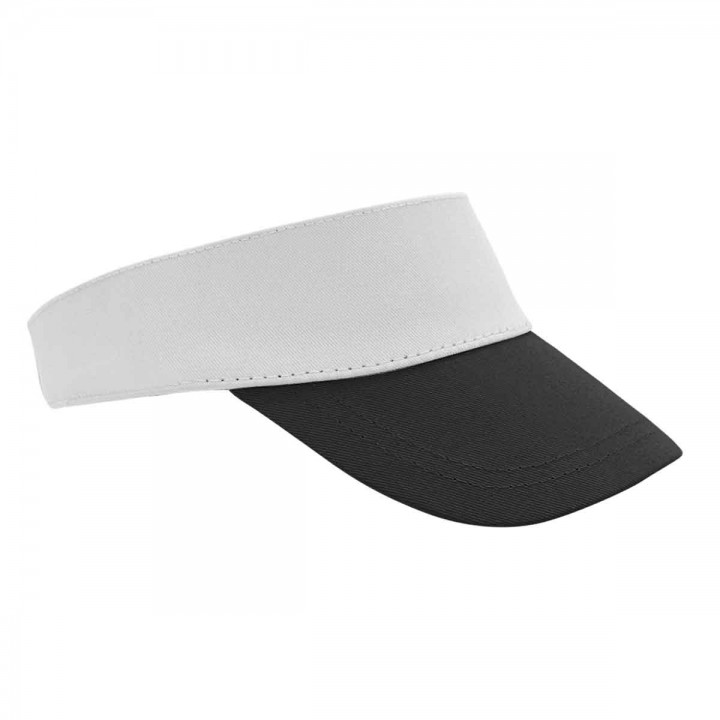 Beyaz Siyah Pamuk Gabardin Urban Visor Promosyon Tenisçi Şapkası